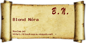 Blond Nóra névjegykártya