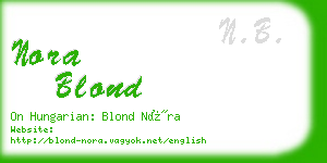nora blond business card
